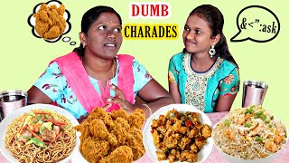 DUMB CHARADES FOOD CHALLENGE IN TAMIL FOODIES DIVYA VS ANUSHYA  CHICKEN NOODLES  CHICKEN BIRYANI [upl. by Asial]