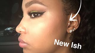 Tragus Piercing Experience Footage amp Aftercare [upl. by Kaia]