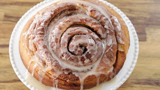 Cinnamon Roll Cake  Giant Cinnamon Roll Recipe [upl. by Elisa468]