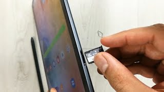 How to Insert Micro SD In Samsung Galaxy Tab S6 Lite  Move Apps to SD Card [upl. by Amick]