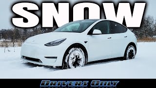 Tesla Model Y Tested in DEEP Snow [upl. by Fernand]