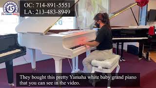 Yamaha White Baby Grand Piano GB1K [upl. by Edette6]