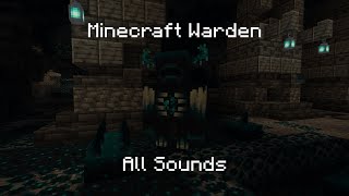 Minecraft ALL Warden Sounds 119 Update [upl. by Bekah449]