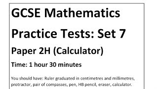 Practice Set 7 Paper 2H walkthrough [upl. by Aihsat]