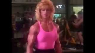 Female bodybuilder Shelley Beattie bicep pump [upl. by Bald]