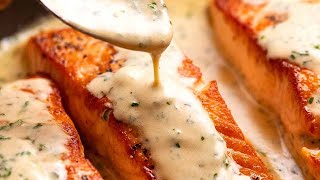 Salmon with Creamy Herb amp Garlic Sauce [upl. by Yeleen]