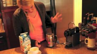 Nespresso Aeroccino Plus Frother Review Frothing Almond Milk [upl. by Vasos914]