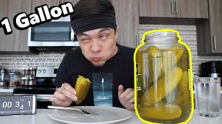 1 GALLON JAR of PICKLES CHALLENGE [upl. by Hull]