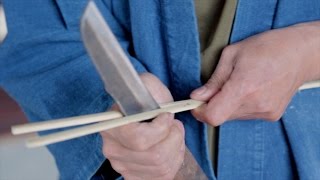 Bamboo splitting and making strips for weaving [upl. by Sitnerp]