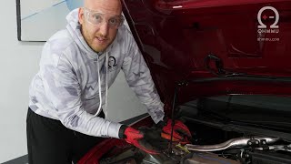 Tesla Model S  12V Battery Installation Ohmmu [upl. by Ahtekal]