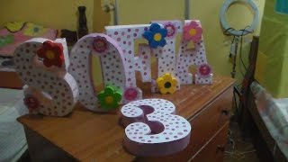 DIY Como hacer letras y numeros 3D [upl. by Picco]