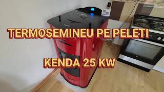 Termosemineu pe peleti Kenda Extra25 kw  Prezentare functionare [upl. by Mixam]