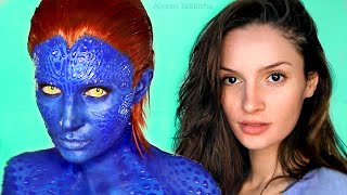 Mystique XMen Transformation  Cosplay Tutorial  jasmeannnn [upl. by Llennoc861]